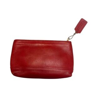 Coach vintage red leather clutch bag